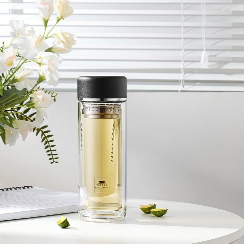 康宁WK-BLB280青年男士时尚商务双层玻璃杯企业团购员工节日福利