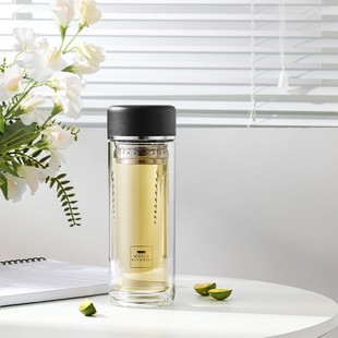 康宁WK-BLB280青年男士时尚商务双层玻璃杯企业团购员工节日福利