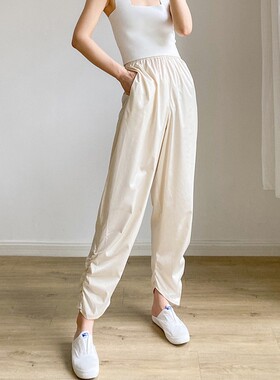 SONG自留空气裤！霓虹黑科技超薄速干透气高腰宽松防晒皮肤裤女夏