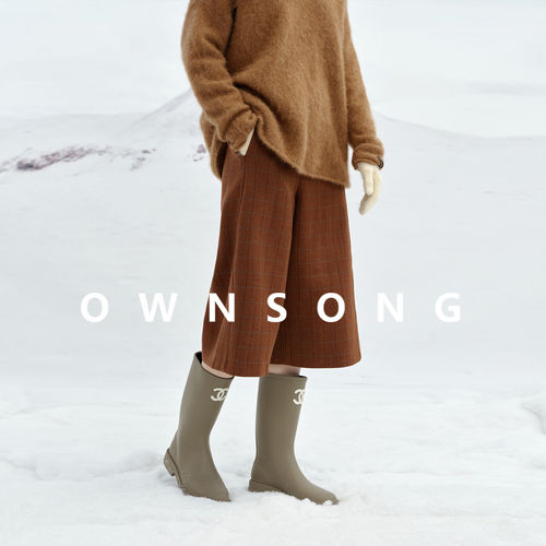 OWNSONG冬日时髦量感 复古羊毛七分裤女2025冬宽松显瘦直筒休闲裤