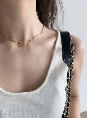 简约冷淡风个性字母ins气质颈链
