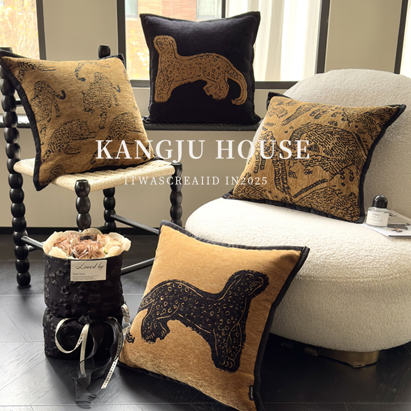 中古风轻奢意法式高级沙发抱枕含芯新中式样板间客厅床头靠背枕套