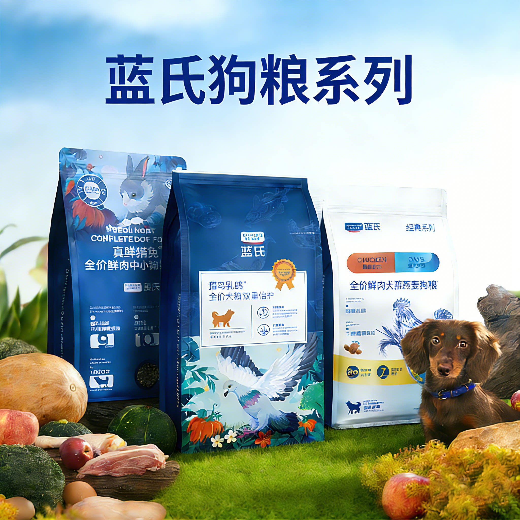 蓝氏猎鸟乳鸽狗粮10kg20斤装幼犬大中小型鸡肉燕麦牛肉金枪鱼15KG