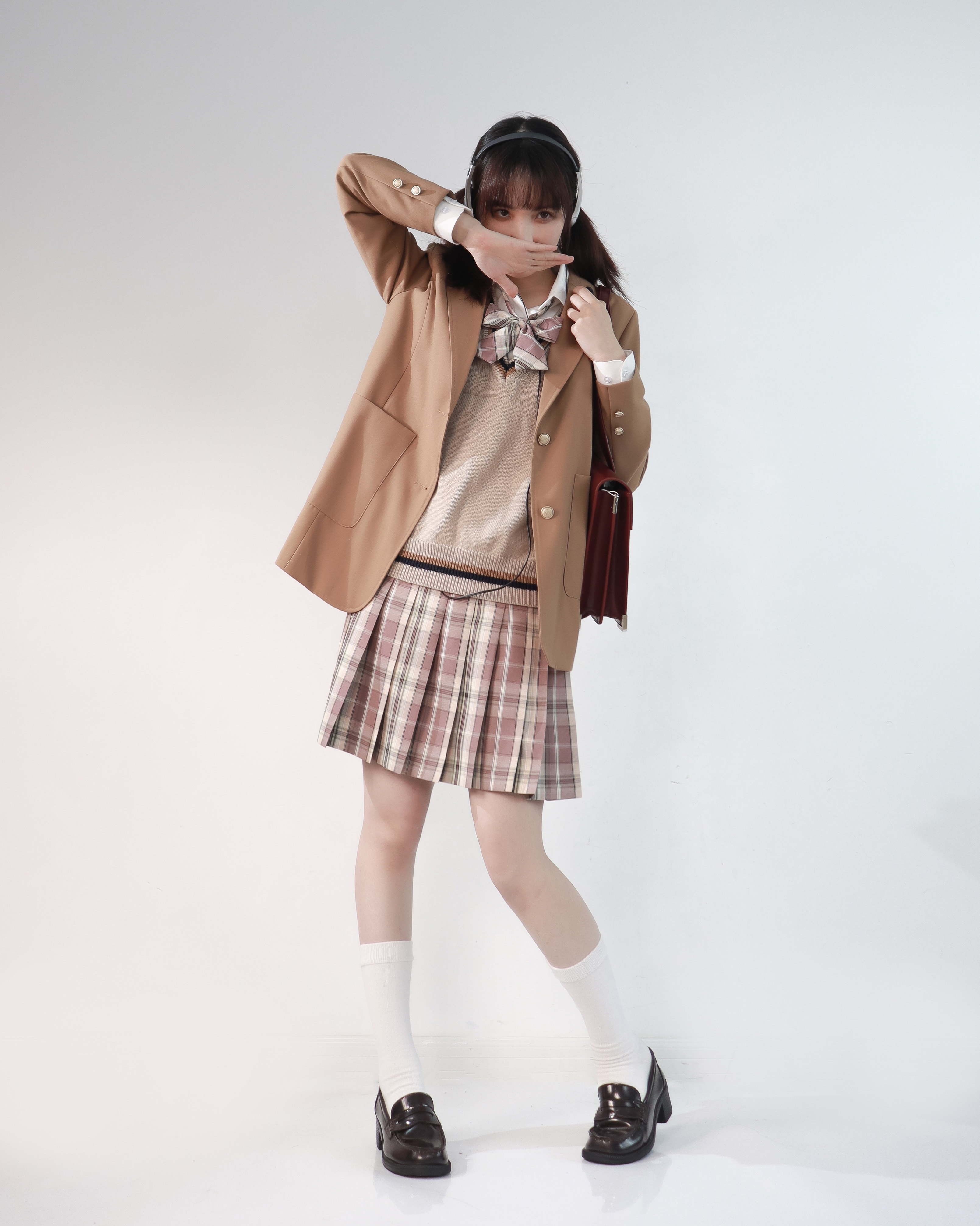 【现货】*晚山樱*格子原创jk制服格裙百褶半身裙现货日系学院