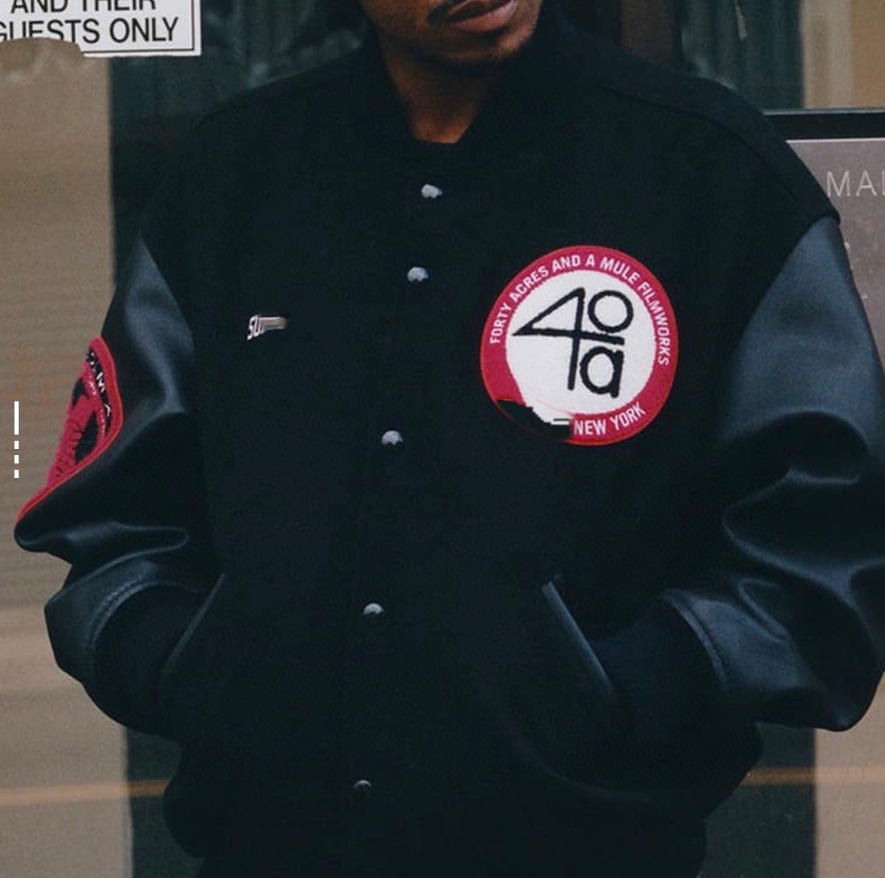 40 Acres 联名款 SS25 WEEK9 Malcolm X Varsity 夹克外套棒球服