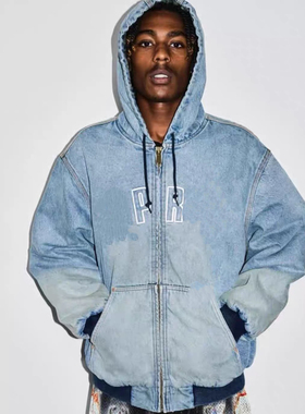 FW25 Arc Hooded Work Jacket 反光徽标字母连帽工装夹克棉服外套