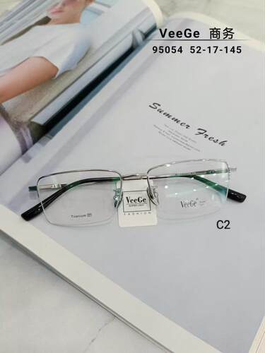 VeeGe纯钛商务眼镜V格精品镜架近视镜架防蓝光男款时尚半框V95054