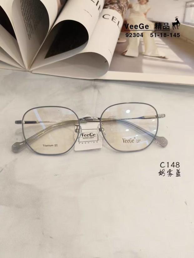VeeGe纯钛多边形眼镜V格精品镜架近视镜架商务男女款时尚V-92304