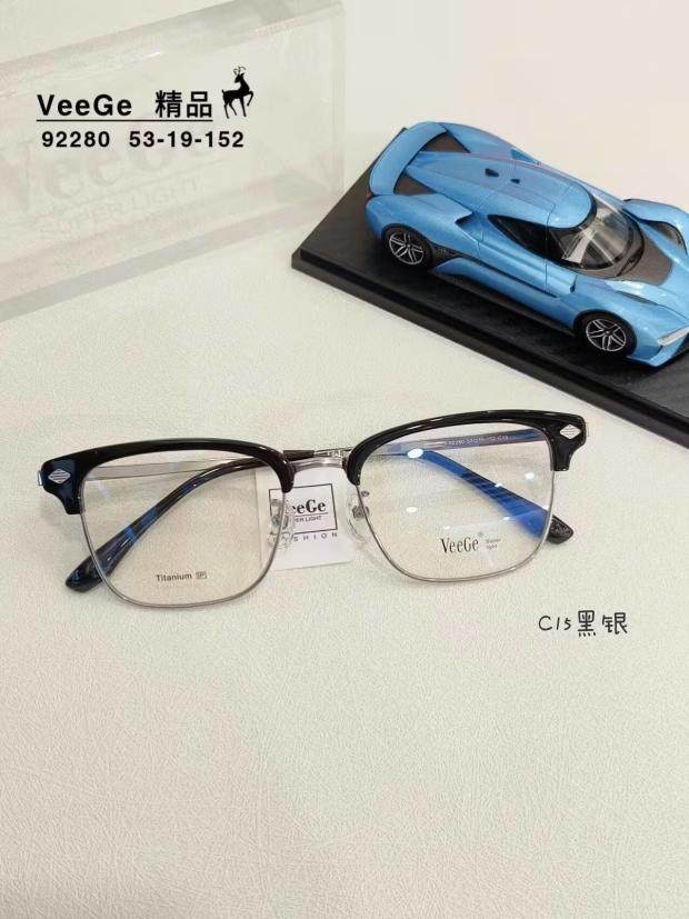 VeeGe纯钛板材眉毛眼镜V格精品镜架近视镜架商务男款时尚V-92280