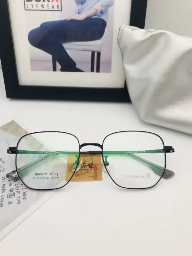 正品哥拓普多边形明星框全框男女款纯钛眼镜架近视镜框 LV-83578