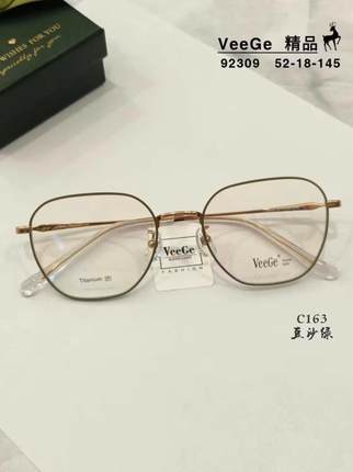 VeeGe纯钛多边形眼镜V格精品镜架近视镜架商务男女款时尚V-92309