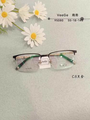 VeeGe纯钛眼镜V格精品镜架近视镜架商务男款半框时尚V-95080