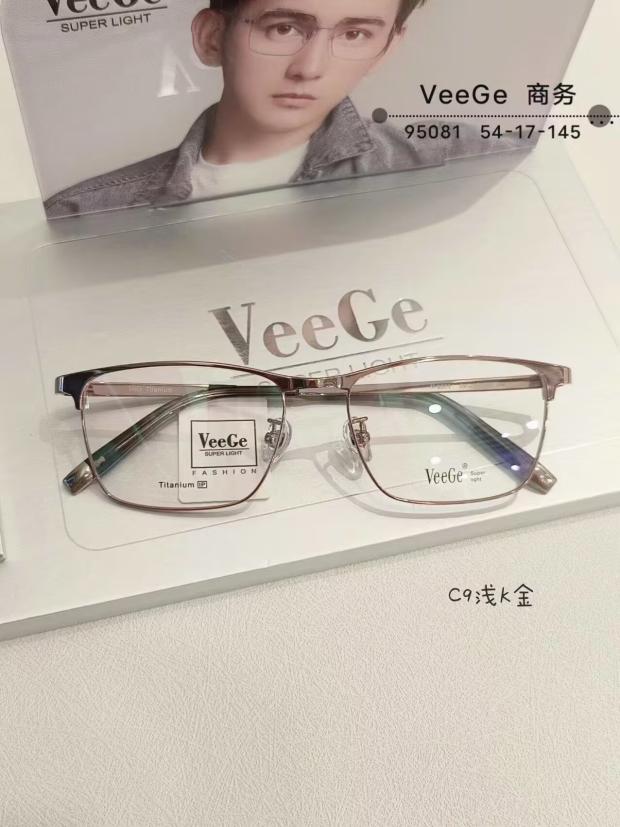 VeeGe纯钛眉毛眼镜V格精品镜架近视镜架商务男款时尚全框V-95081