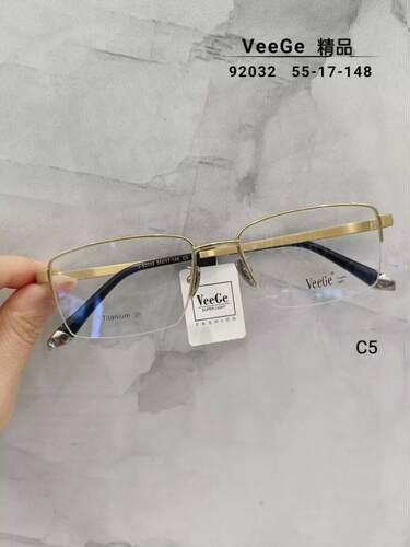 VeeGe纯钛商务眼镜V格精品镜架近视镜架防蓝光男款时尚半框V92032