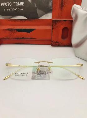 正品哥拓普商务框无框男女款精品纯钛眼镜架近视镜框 ZX-66347