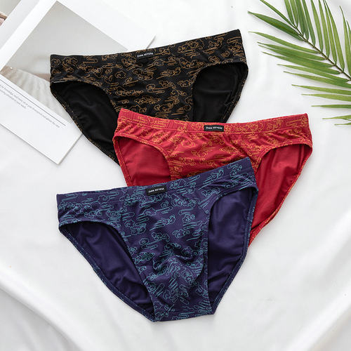 杜比骑士男士中腰祥云竹纤维内裤