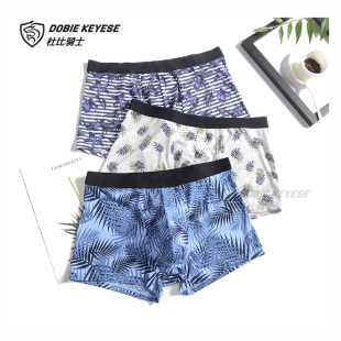 杜比骑士男士 平角冰丝宽边速干性感中腰内裤