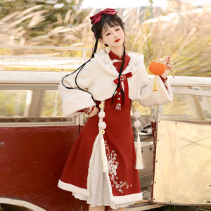 汉如初祈春至汉服女改良日常汉元素中国风新中式吊带裙通勤套装