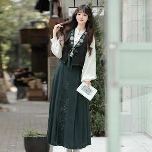 汉如初蛇渊汉服女改良日常汉元素中国风新中式连衣裙套装春秋