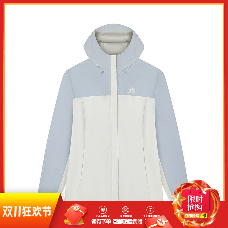 361度运动风衣女装2025秋季新品连帽短款防风外套保暖户外单风衣