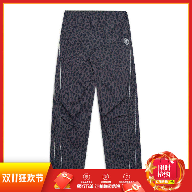 361度女士休闲长裤2026秋春新品豹纹女裤简约速干宽松直筒运动裤