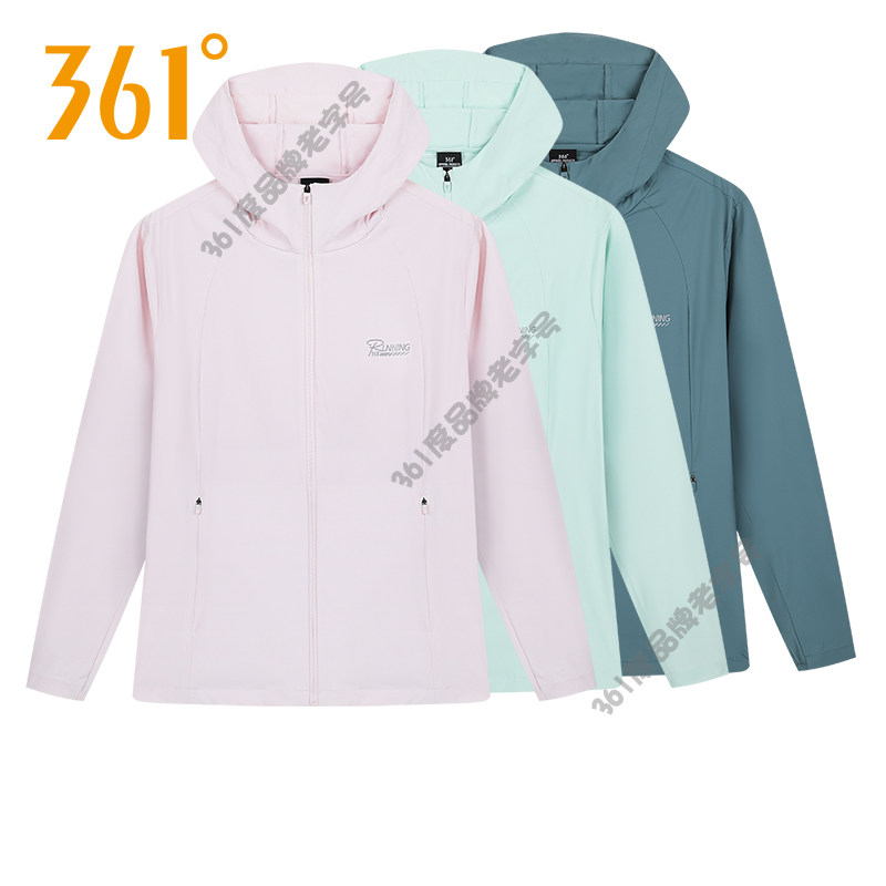 361度女装连帽跑步单风衣2026夏秋新品上衣轻薄遮阳外套防晒衣女