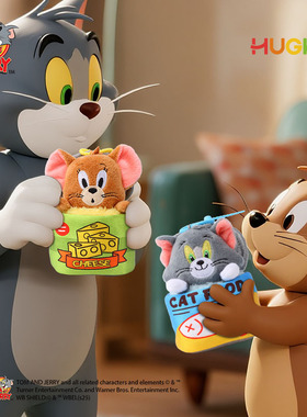 跨境正版猫和老鼠毛绒挂件搞怪汤姆猫鱼罐头杰利鼠奶酪罐头小挂饰