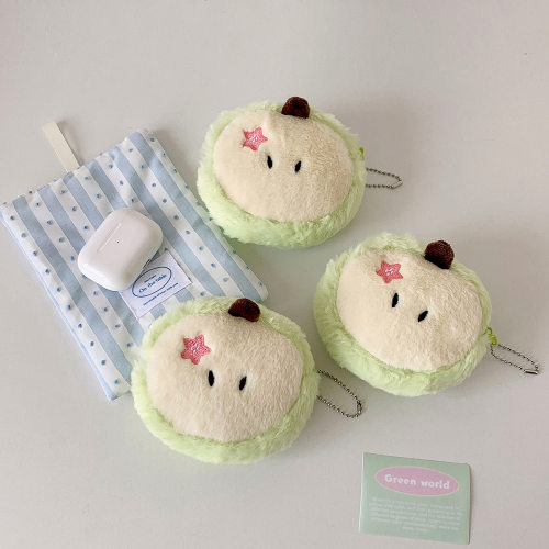 可爱毛绒卡通水果零钱包便携