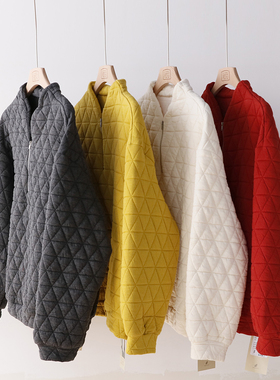 夹棉加厚菱格刀切棉拉链立领小棉衣外套 5113TK【M胸围120 衣长67