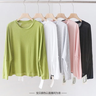 百搭防晒衣套头上衣 夏季 打底T恤衫 宽松圆领蝙蝠袖 YZ2516 新款