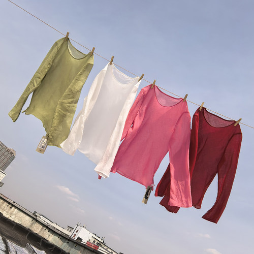 文艺圆领宽松显瘦苎麻小衫上衣 百搭气质防晒打底纯色上衣 4SP373