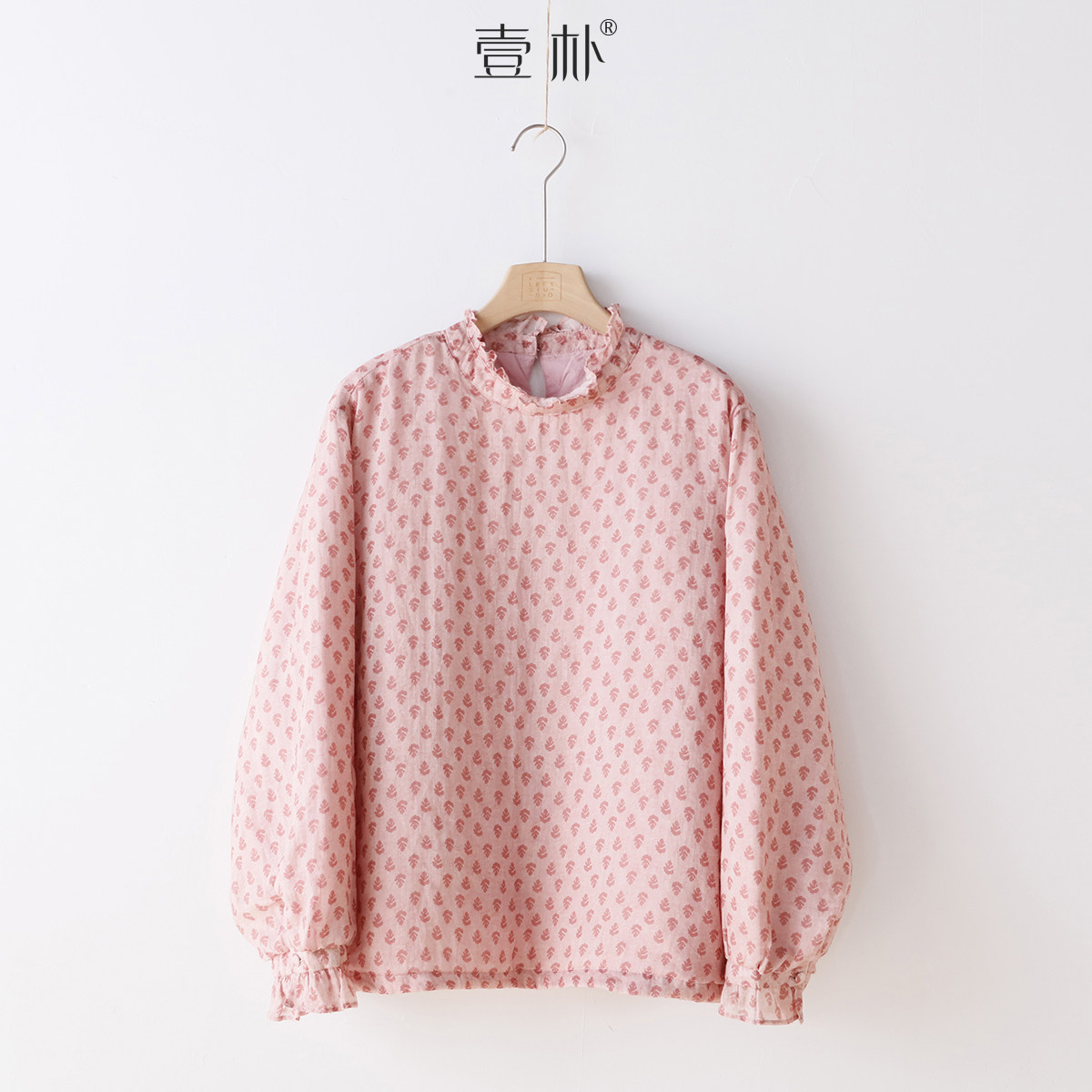 减龄清新花边木耳领苎麻加棉小棉衣棉服衬衫 3SP97A-1