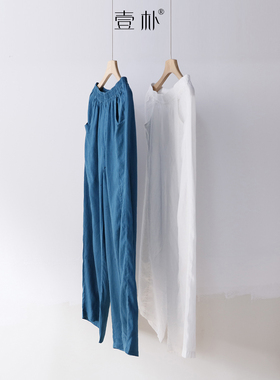 文艺范高腰宽松亚麻休闲裤 百搭显瘦长裤麻裤子 6003TK