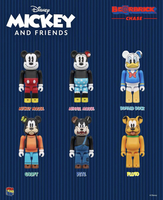 新款BE@RBRICK 迪士尼 米奇积木熊潮玩公仔盲盒100%Bearbrick