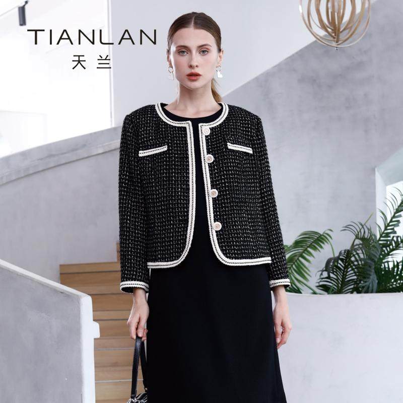 天兰女装2024秋冬商场同款女士精品小香风短外套上衣,女装/女士精品,短外套,淘宝优惠券,粉丝福利购,淘宝优惠卷