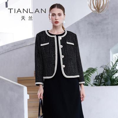 2024秋冬新款气质短款网直筒外套