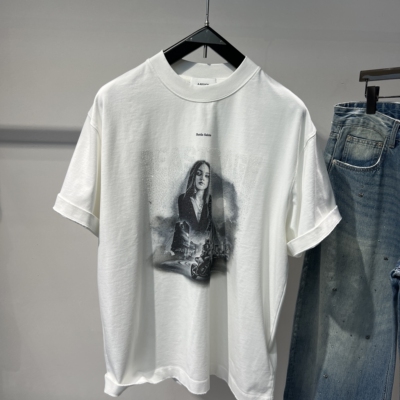 男士重磅纯棉烫钻人物短袖T恤