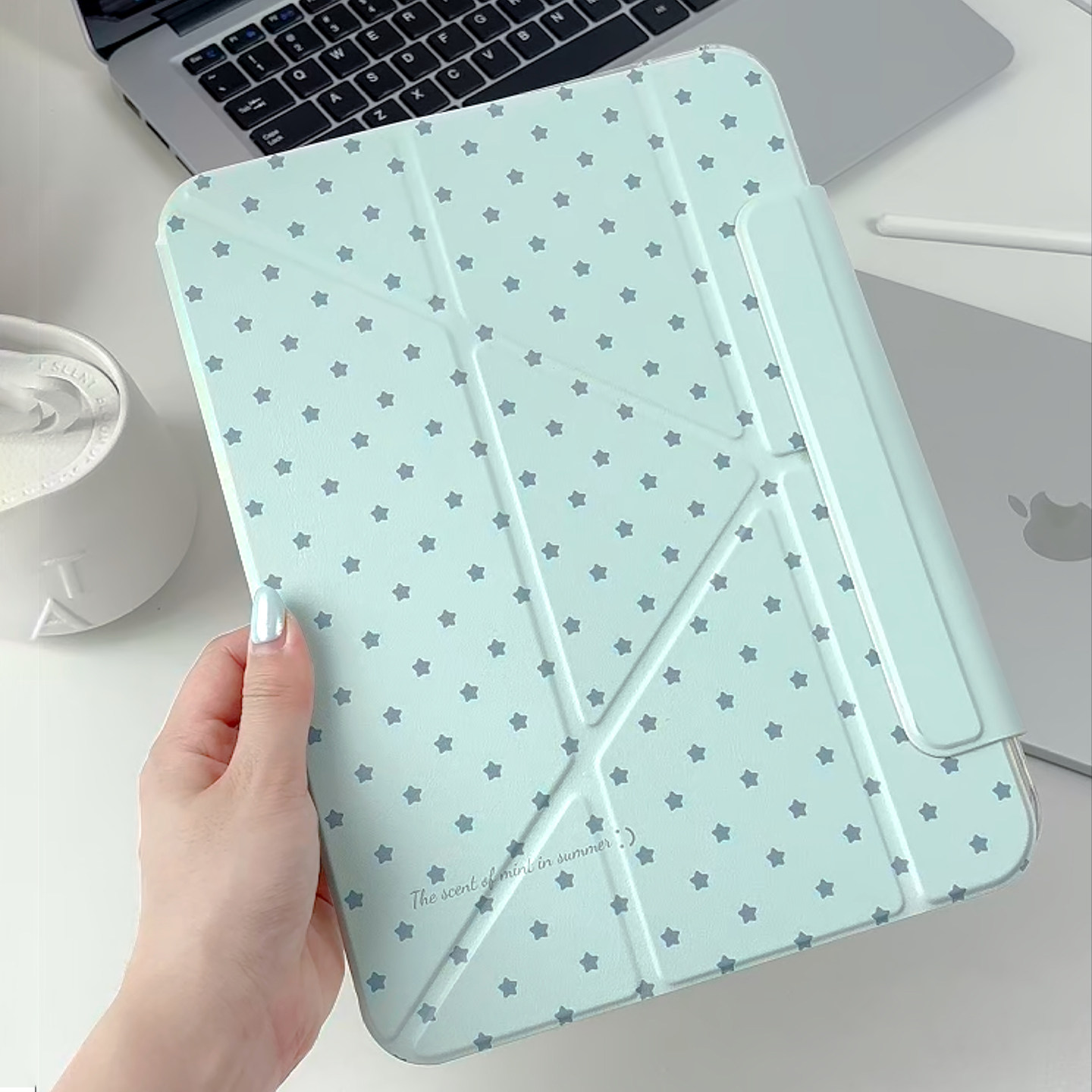 新款ipadair8保护壳7适用苹果Pro11寸滑轨拆分ipad11保护套轻薄透明防弯摔mini旋转支架带笔槽平板壳可爱外壳