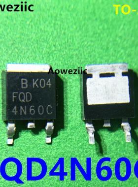 10个 FQD4N60C TO-252贴片 4N60C 4A 600V 电源 MOS场效应管 全新