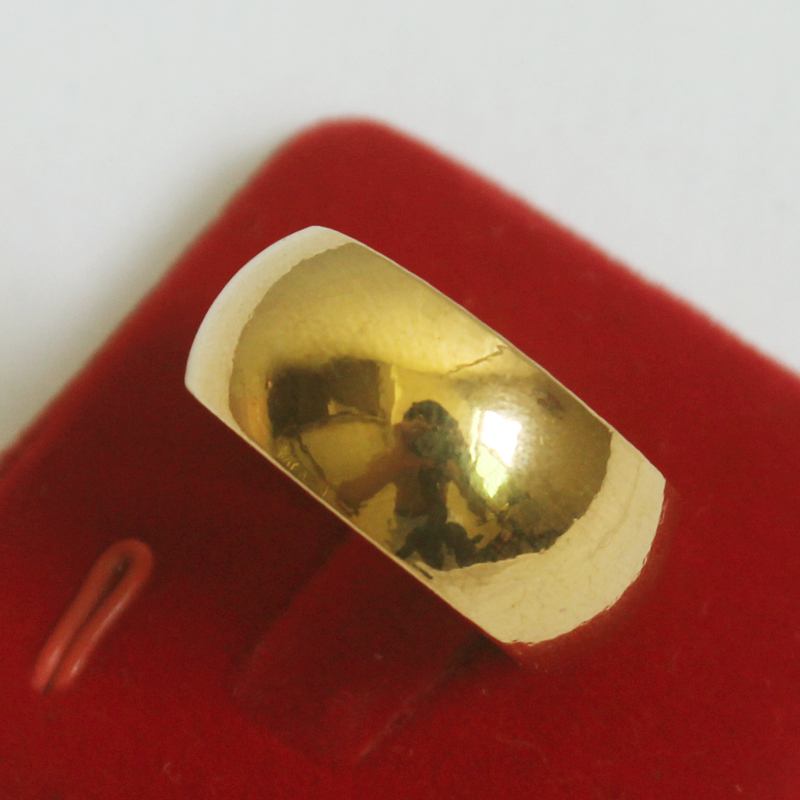高仿假黄金镀金光板戒指男款开口24K欧币沙金光面指坏铜霸气首饰
