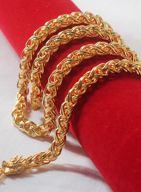 霸气风硬币灯笼链假黄金