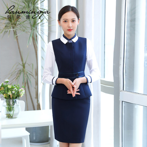 韩茗雅高端工作装水吧空姐制服