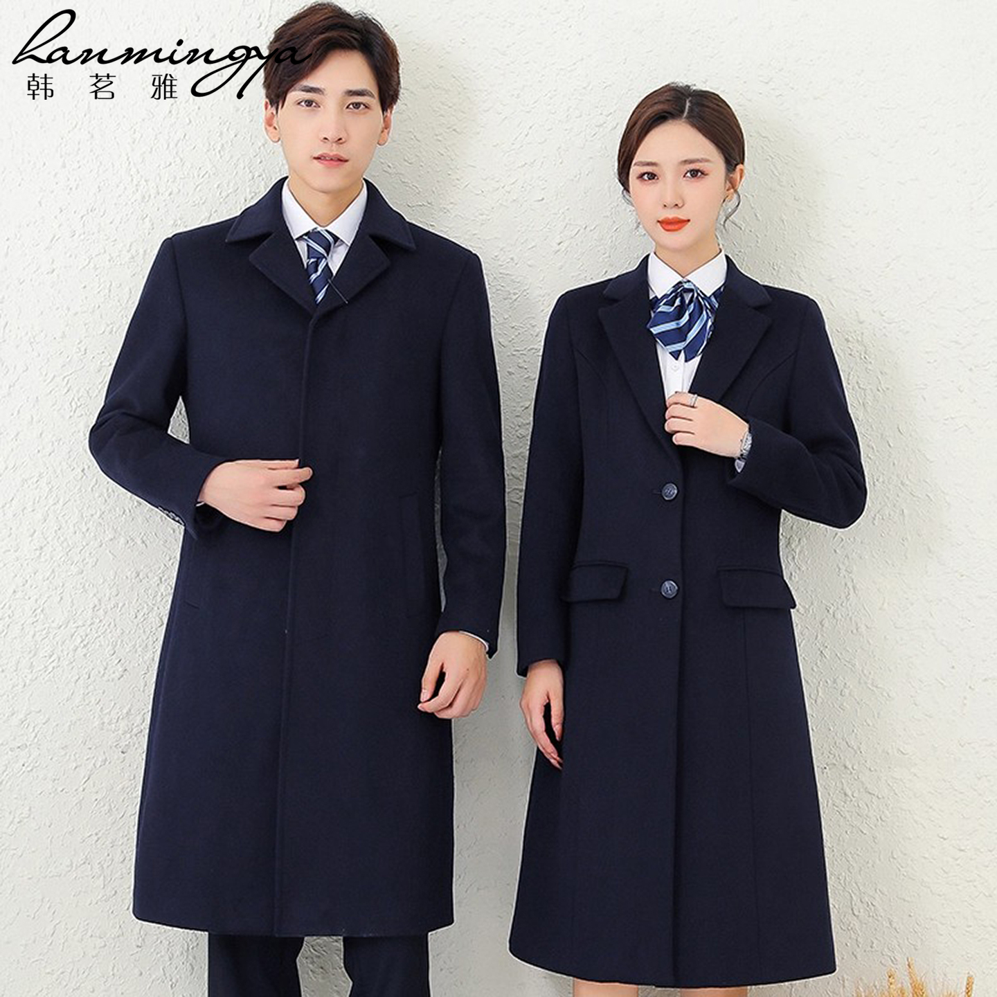 韩茗雅工装羊毛呢外套男女