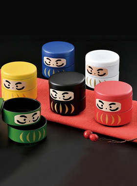 现货包邮日本进口HAKOYA许愿达摩珍味盒调味盒储物盒茶叶罐咖啡罐