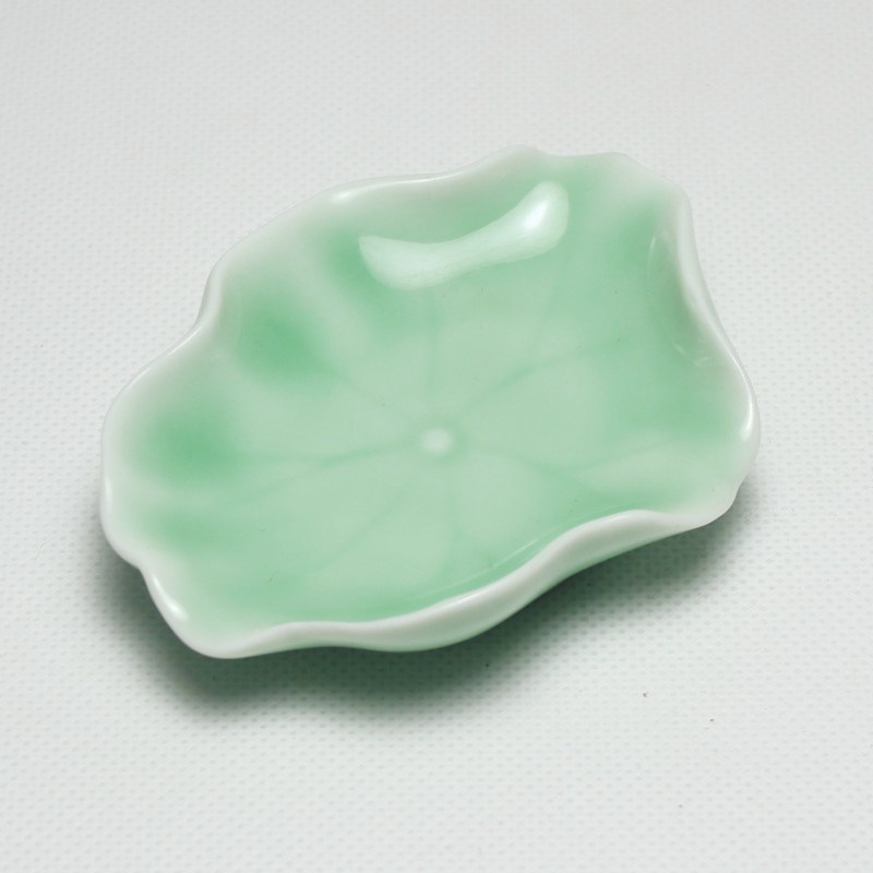 龙泉青瓷荷花杯垫功夫茶具品茗杯杯托创意陶瓷隔热垫茶托茶盏小碟