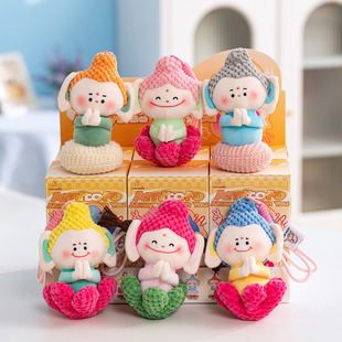 佛小伴毛绒挂件双肩背包钥匙扣古神话寺庙周边创意盲盒小玩偶礼物