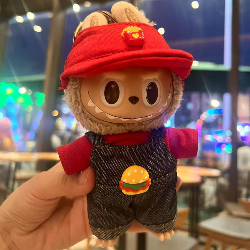 labubu公仔挂件拉布布娃衣