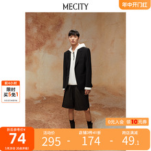 宽松短裤 3件25折起 PU经典 哑光皮革工装 通勤商务 MECITY男春季