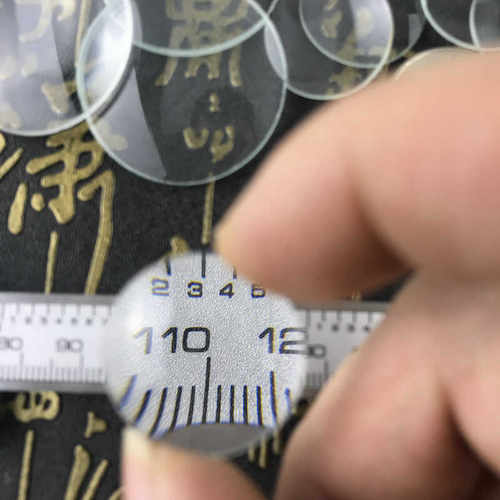 18mm直径双凸25倍放大镜片玻璃材质高清光学凸透镜检验鉴定包邮