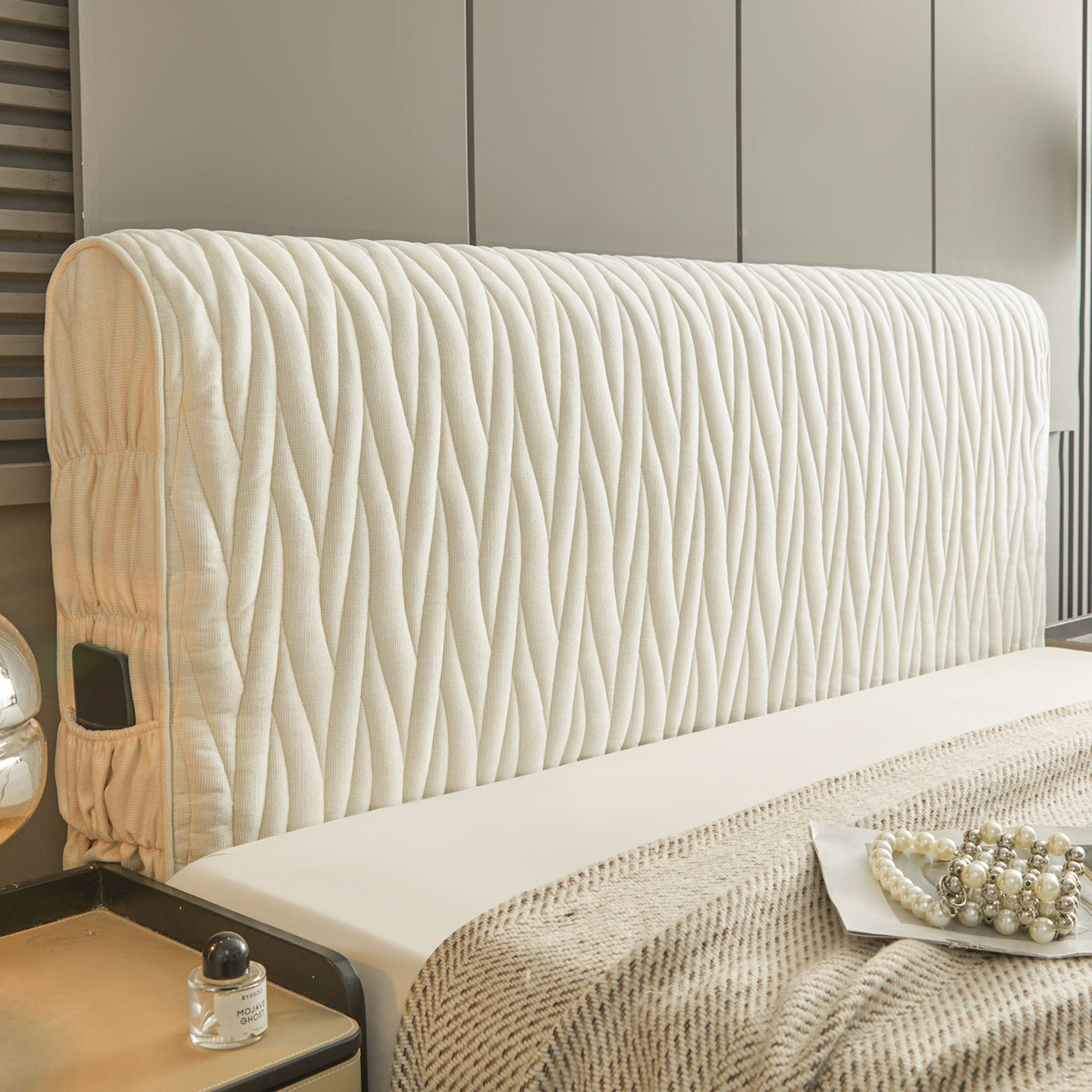 加厚老粗布夹棉床头套罩